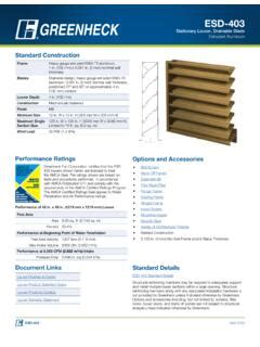 GREENHECK LOUVERS PRODUCT SELECTION GUIDE.